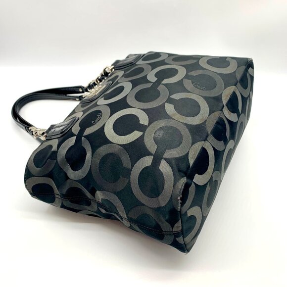 Coach Black & Gray Signature Sateen Madison Tote & Matching Wallet 20483 - Picture 5 of 13